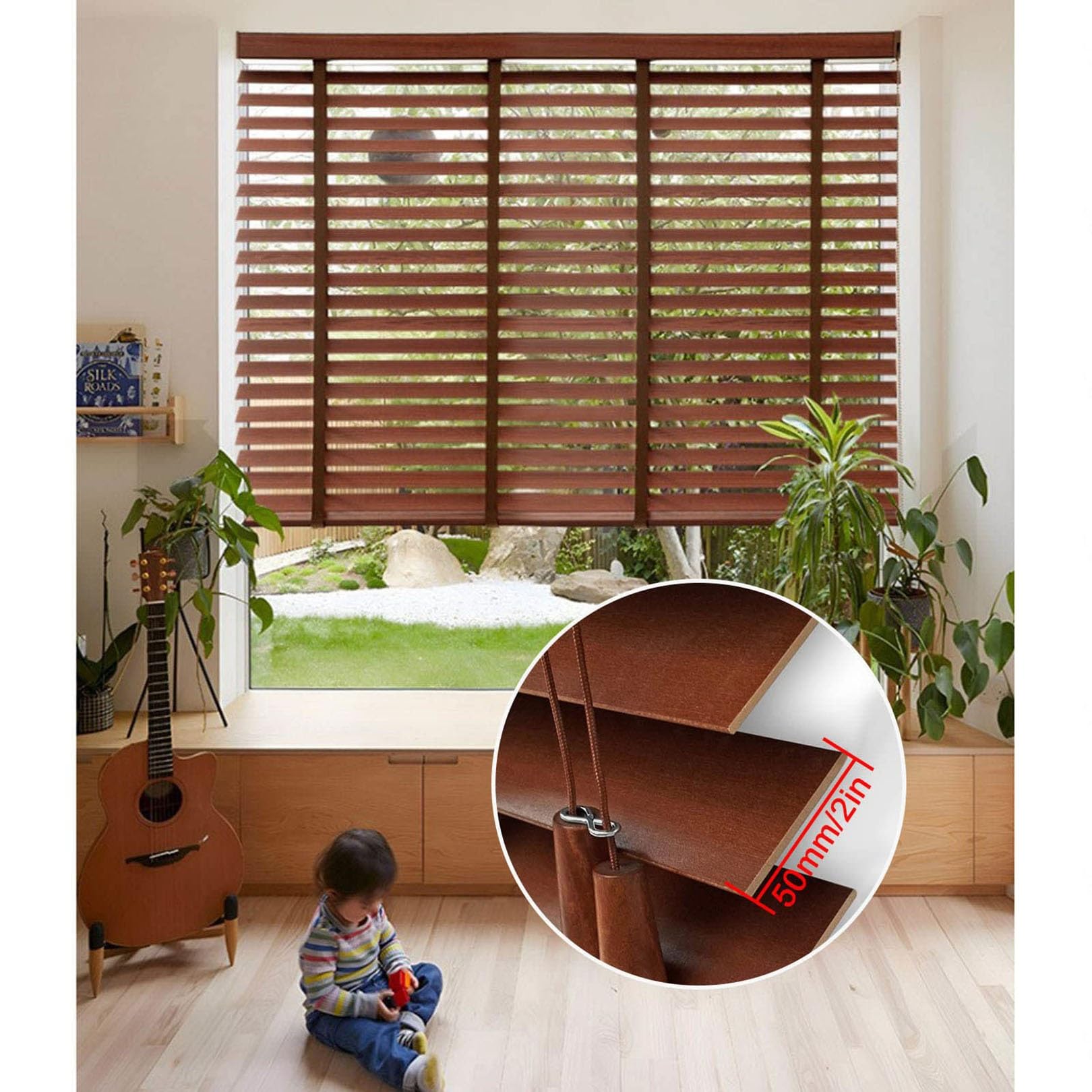 Amazon｜木製ブラインド (Size : 150x200cm/59x78.5in)｜ブラインド